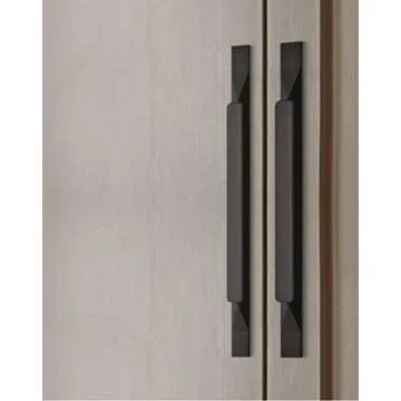 Shozafia Kitchen Cabinet Pulls - Black Cabinet Handles - 5 Pack Long Cabinet Hardware for Drawers Dresser Furniture Pulls (3.78 inches Hole Center - 6.3 inches Length)