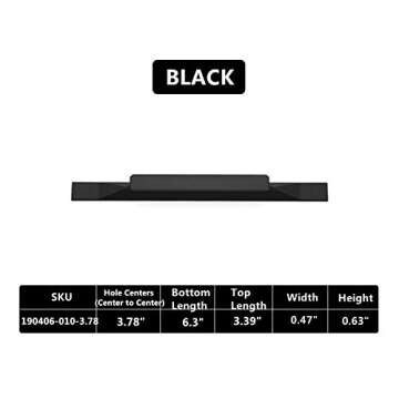 Shozafia Kitchen Cabinet Pulls - Black Cabinet Handles - 5 Pack Long Cabinet Hardware for Drawers Dresser Furniture Pulls (3.78 inches Hole Center - 6.3 inches Length)