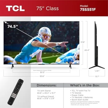 TCL 75-Inch S5 UHD 4K Smart TV with Dolby Vision
