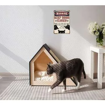 Funny Cat Warning Tin Sign - Perfect Gift for Cat Lovers
