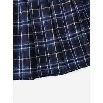 WDIRARA Women’s Casual High Waist Plaid Mini Skirt