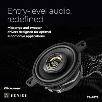 Pioneer TS-A879, 2-Way Coaxial Car Audio Speakers, Full Range, Clear Sound Quality, Easy Installation and Enhanced Bass Response, Black and Gold Colored 3.5” Round Speakers