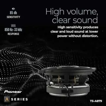 Pioneer TS-A879, 2-Way Coaxial Car Audio Speakers, Full Range, Clear Sound Quality, Easy Installation and Enhanced Bass Response, Black and Gold Colored 3.5” Round Speakers