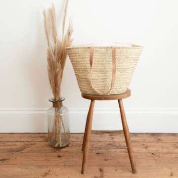 Emma French Style Market Basket - Handcrafted & Eco-Friendly