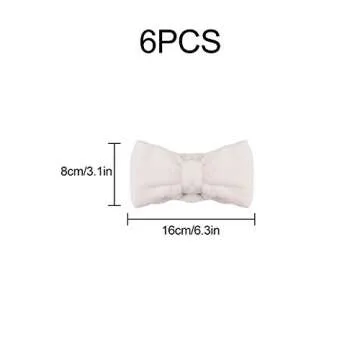Vidillo 6 Pack Bowtie Headbands Microfiber Makeup Headbands Cosmetic Headbands Bowknot Elastic Hair ...