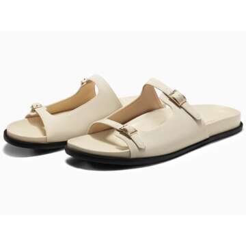 Coutgo Comfortable Adjustable Women’s Flat Sandals