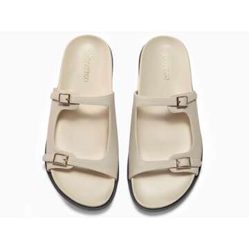 Coutgo Comfortable Adjustable Women’s Flat Sandals