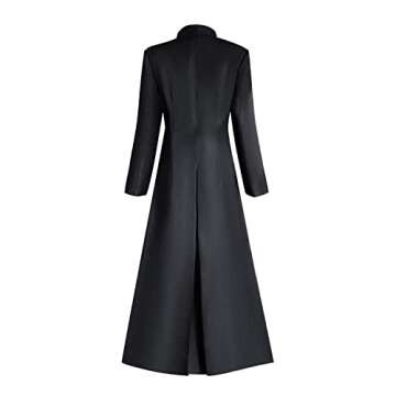 MYAYD Women's Cassock Robe Church Robe Choir Minister Clergy Pulpit Liturgical Black White (Black, XL)