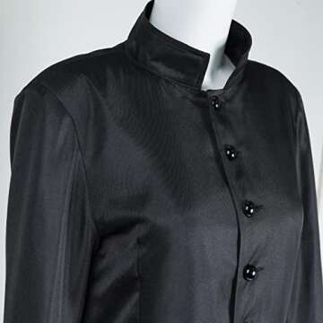 MYAYD Women's Cassock Robe Church Robe Choir Minister Clergy Pulpit Liturgical Black White (Black, XL)