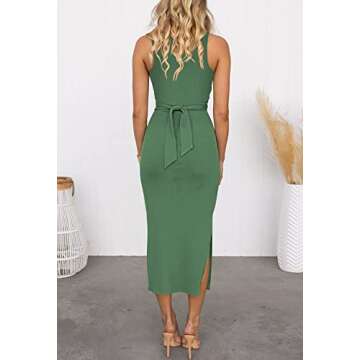 Duigluw Summer Cut Out Sleeveless Bodycon Dress