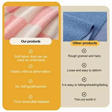 Throw Blanket with Checkerboard Plaid- Cozy Breathable All Seasons Soft Checkered Blanket Gingham Home Decor for Couch and Bed -Throw Size 51"x63",Pink