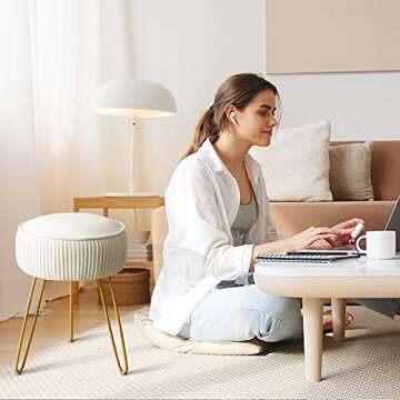 Chic LUE BONA Velvet Ottoman for Modern Spaces