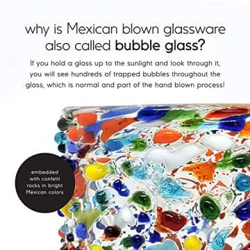 MexHandcraft Multicolor Confetti Rocks Tumbler Set of 6