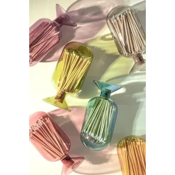 Skeem Glass Match Cloche with Striker - Smoke - Includes 120 Small Match Sticks - Perfect Fireplace Decor, Decorative Matches for Candles