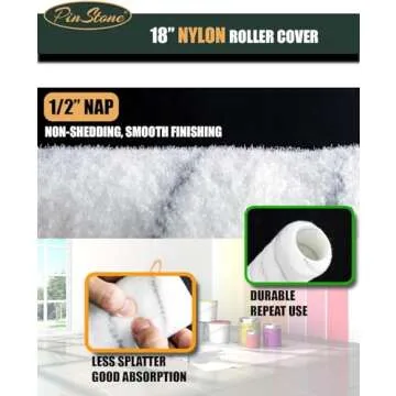 PinStone Large Paint Roller Kit - Versatile 10pcs Set