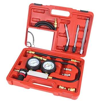 Multi-Function Cylinder Leak Down Tester Automotive Kit,Gasoline Engine Compression Tester,Dual Gaug...