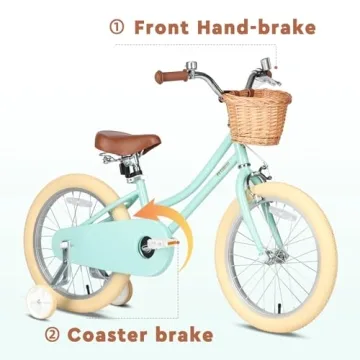 Petimini 16 Inch Kids Bike Vintage Style with Basket