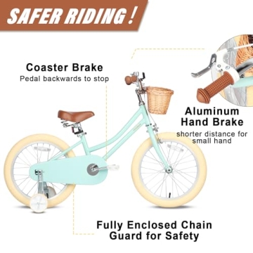 Petimini 16 Inch Kids Bike Vintage Style with Basket