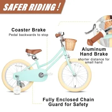 Petimini 16 Inch Kids Bike Vintage Style with Basket