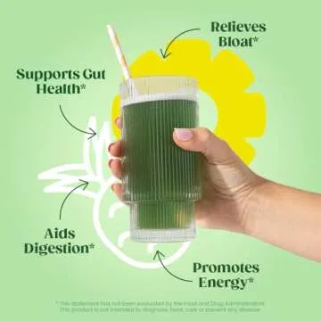 Bloom Nutrition Superfood Greens Powder - Pineapple Flavor, 30+ Ingredients for Gut Health