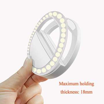 Portable Rechargeable Clip-on Selfie Ring Light for All Devices