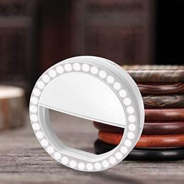 Portable Rechargeable Clip-on Selfie Ring Light for All Devices