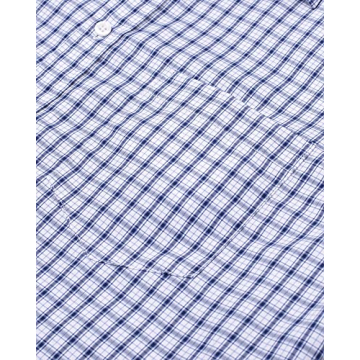 Alimens Gentle Blue Check Plaid Shirt Men's Long Sleeve Shirt