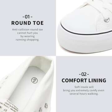 FRACORA Women's High Top Canvas Shoes Comfortable Sneakers