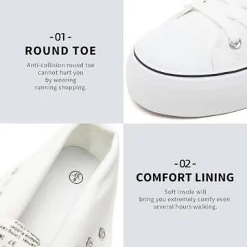 FRACORA Women's High Top Canvas Shoes Comfortable Sneakers