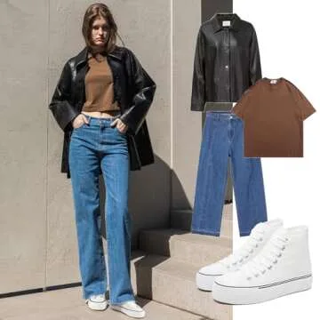 FRACORA Women's High Top Canvas Shoes Comfortable Sneakers