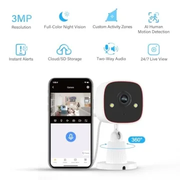 Jennov 2K HD Security Camera with AI Detection and 2-Way Audio