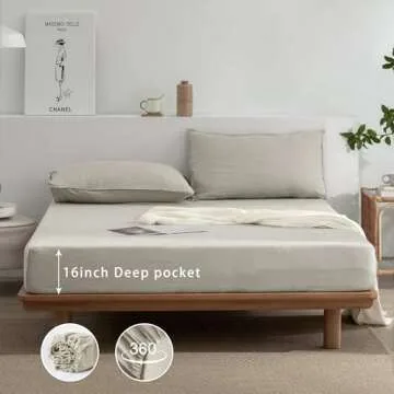 EVERLY Queen Size Linen Sheets Set - 100% Natural Bedding