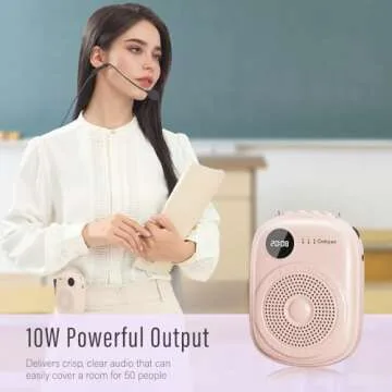 COHYAN Pink Voice Amplifier - Portable Mic & Speaker for Teachers