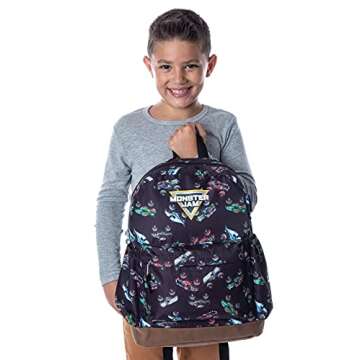 INTIMO Monster Jam Trucks Dragon Zombie Grave Digger Megalodon All Over Print Backpack