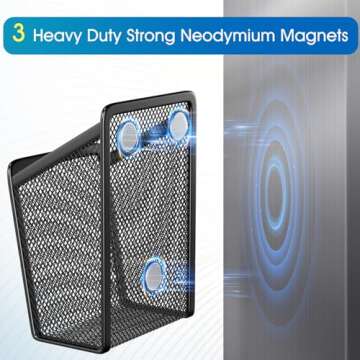 MaxGear Magnetic Pen Holder, 2 Pack Mesh Pencil Holder for Desk Storage Basket Organizer Marker Hold...