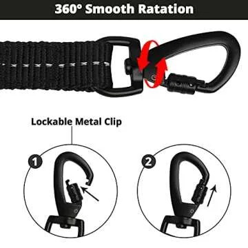 Long Dog Leash 100 FT: Heavy Duty Rope Leashes for Dogs Training with Swivel Lockable Hook Reflective Threads Bungee and Padded Handle - Dog Lead for Large Small Medium Dogs Outside Walking Hiking