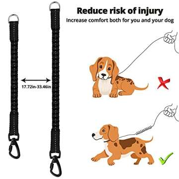 Long Dog Leash 100 FT: Heavy Duty Rope Leashes for Dogs Training with Swivel Lockable Hook Reflective Threads Bungee and Padded Handle - Dog Lead for Large Small Medium Dogs Outside Walking Hiking