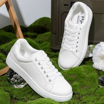 Vepose Women's 8003 Fashion Lace Up Comfortable Sneakers