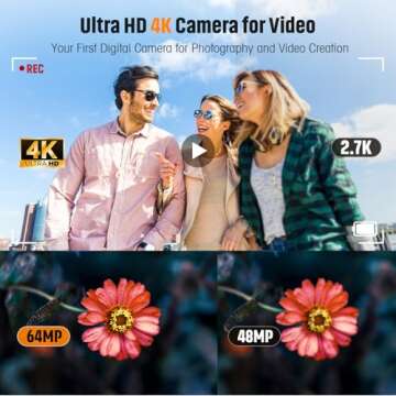 64MP 4K DIGITAL CAMERA for Vlogging & Photography