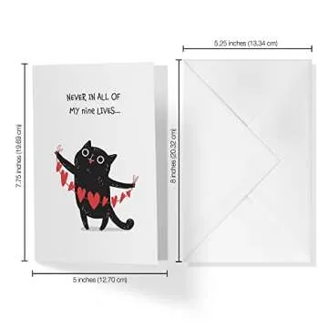 1Up Greetings Valentines Day Card From Cat to Boyfriend Girlfriend Wife Husband | Black Cat Find A Love Like Yours | Your Purchase Helps Animals In Need | 5”x7.5” | With
