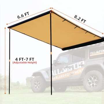 ALL-TOP 6.6'x8.2' Roof Rack Awning for Camping
