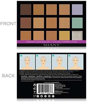 SHANY Cream Concealer Foundation Color Corrector Makeup Palette with Mirror - 12 Color Cosmetics Palette - CONCEALER