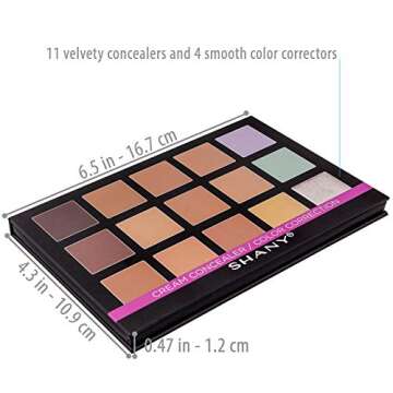 SHANY Cream Concealer Foundation Color Corrector Makeup Palette with Mirror - 12 Color Cosmetics Palette - CONCEALER