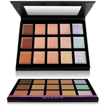 SHANY Cream Concealer Foundation Color Corrector Makeup Palette with Mirror - 12 Color Cosmetics Palette - CONCEALER