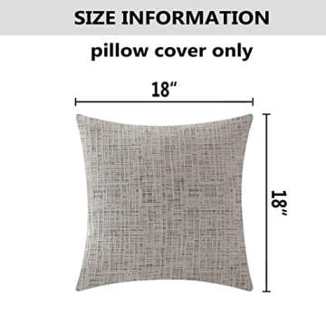 Home Brilliant Decorative Accent Pillow Covers Chenille Throw Pillows for Couch Bedroom Plush Cushion Cover for Sofa, 2 Pack, 18x18 inch (45cm), Cream Mixed Black