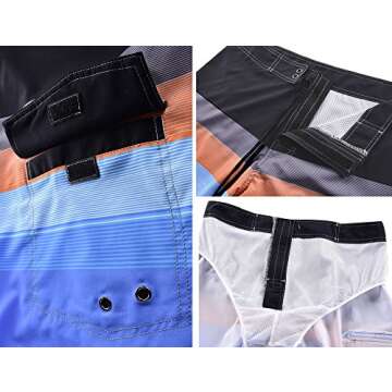 Nonwe Men's Sportwear Quick Dry Swim Trunks with Lining Orange 34