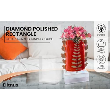 Elitnus Clear Solid Acrylic Block for Stylish Displays