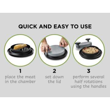 YiimDaifun Chicken Shredder Shred Machine,Alternative to Bear Claws Meat Shredder for Pulled Pork Red Beef and Chicken (Grey)