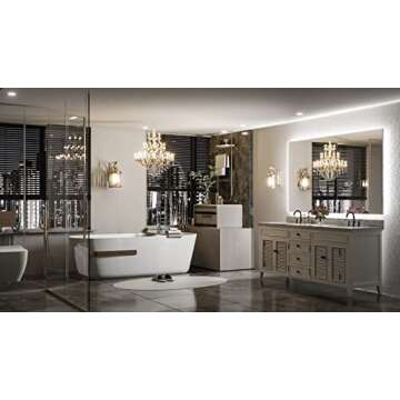 Keonjinn 55" LED Bathroom Mirror with Anti-Fog & Dimmable Lights