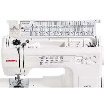 Janome HD3000 Heavy-Duty Sewing Machine with 18 Built-in Stitches + Hard Case